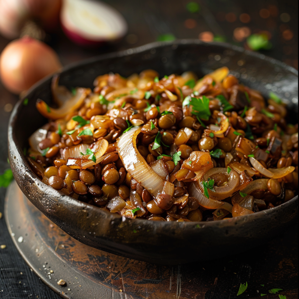 Sauteed Lentils with Onions