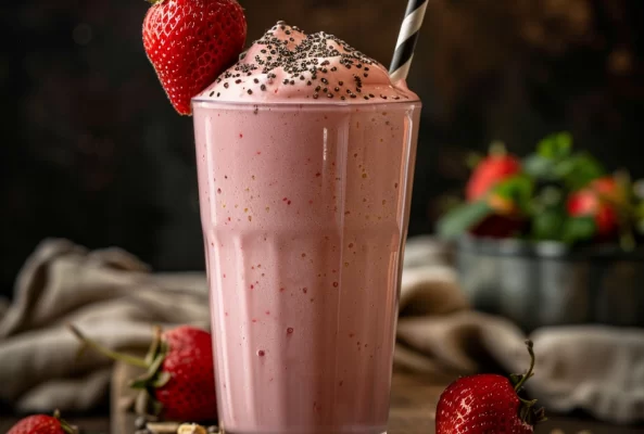 Vegan Strawberries Protein Shake