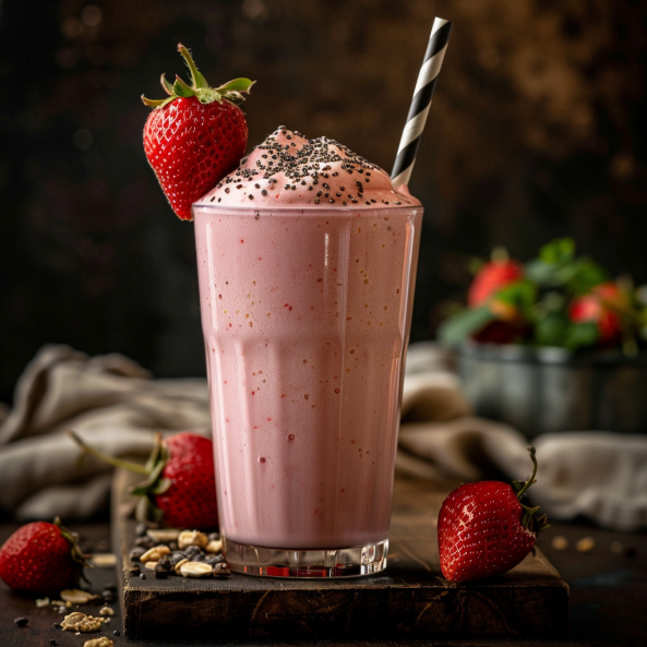 Vegan Strawberries Protein Shake